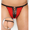 Softline String Homme LACET Rouge